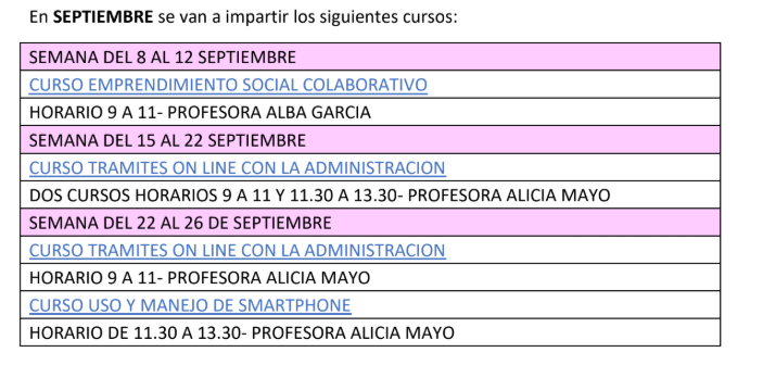 cursos septiembre